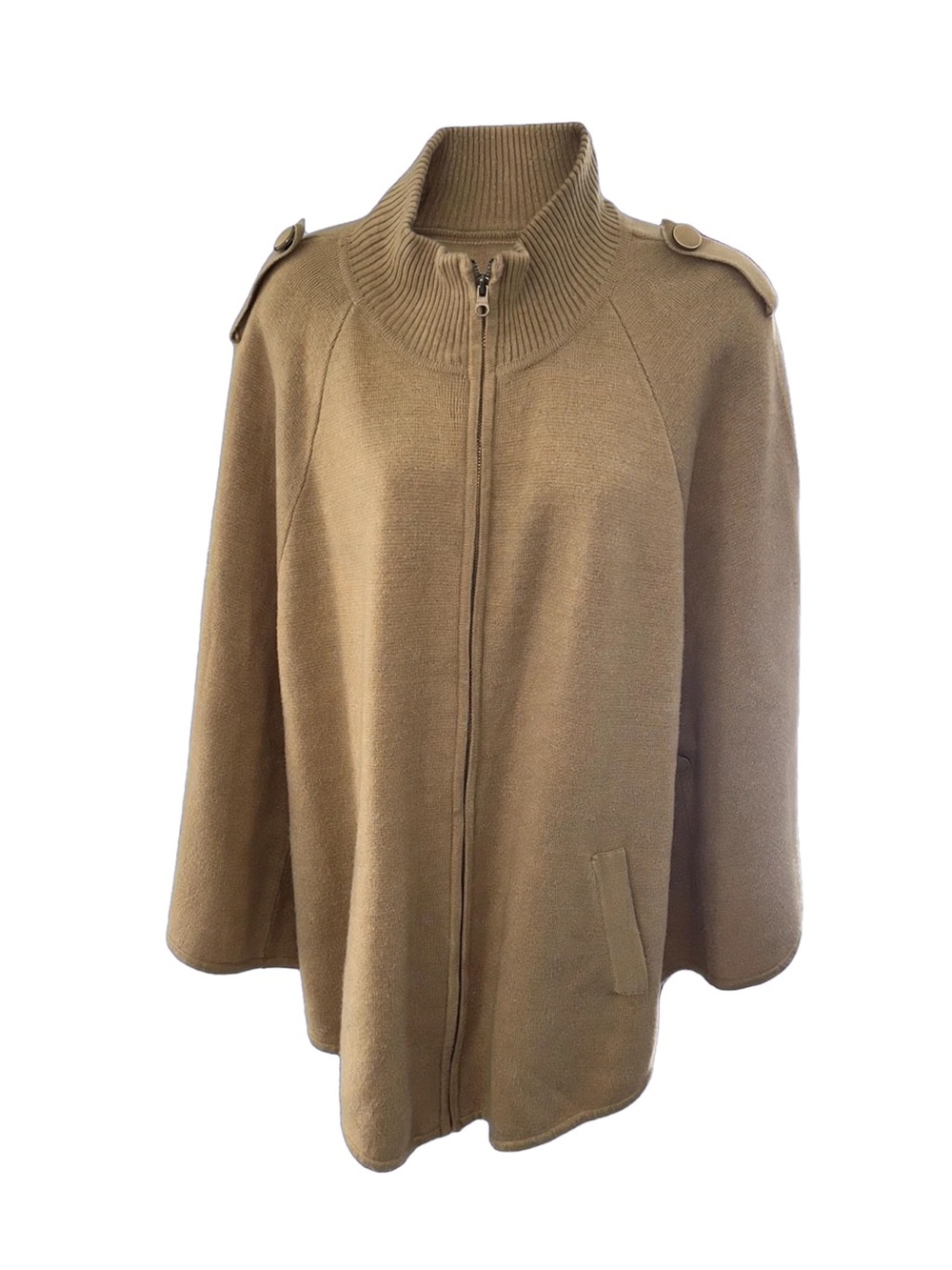 Y2K Big Buddha Camel Cape Poncho M/L. 2000s boho zip